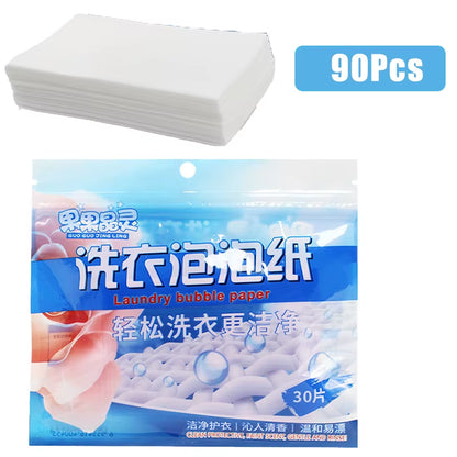 30/60/90/120Pcs Portable Laundry Tablets Cleaning Clothes Laundry Paper Concentrated Washing Powder Detergent Washing Machines