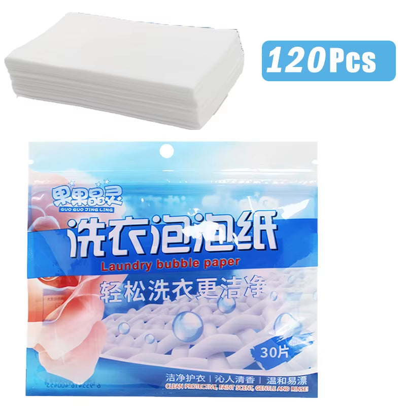 30/60/90/120Pcs Portable Laundry Tablets Cleaning Clothes Laundry Paper Concentrated Washing Powder Detergent Washing Machines