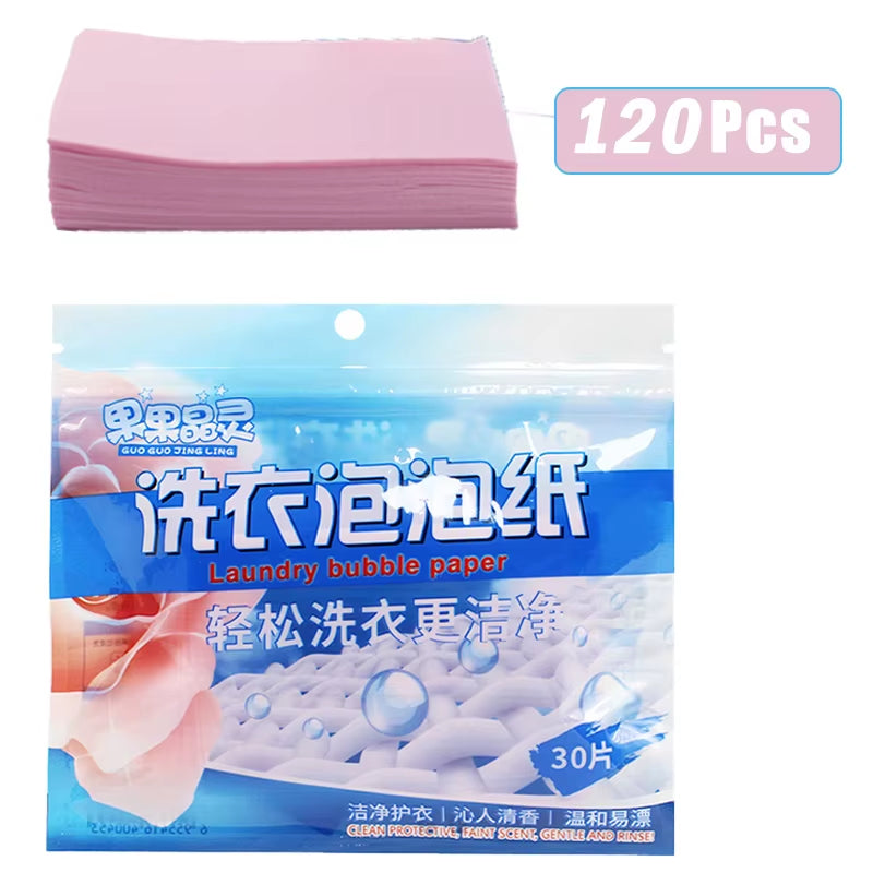 30/60/90/120Pcs Portable Laundry Tablets Cleaning Clothes Laundry Paper Concentrated Washing Powder Detergent Washing Machines